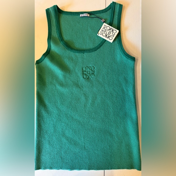 Green Ribbed Tank Top - Medium - Picture 4 of 7